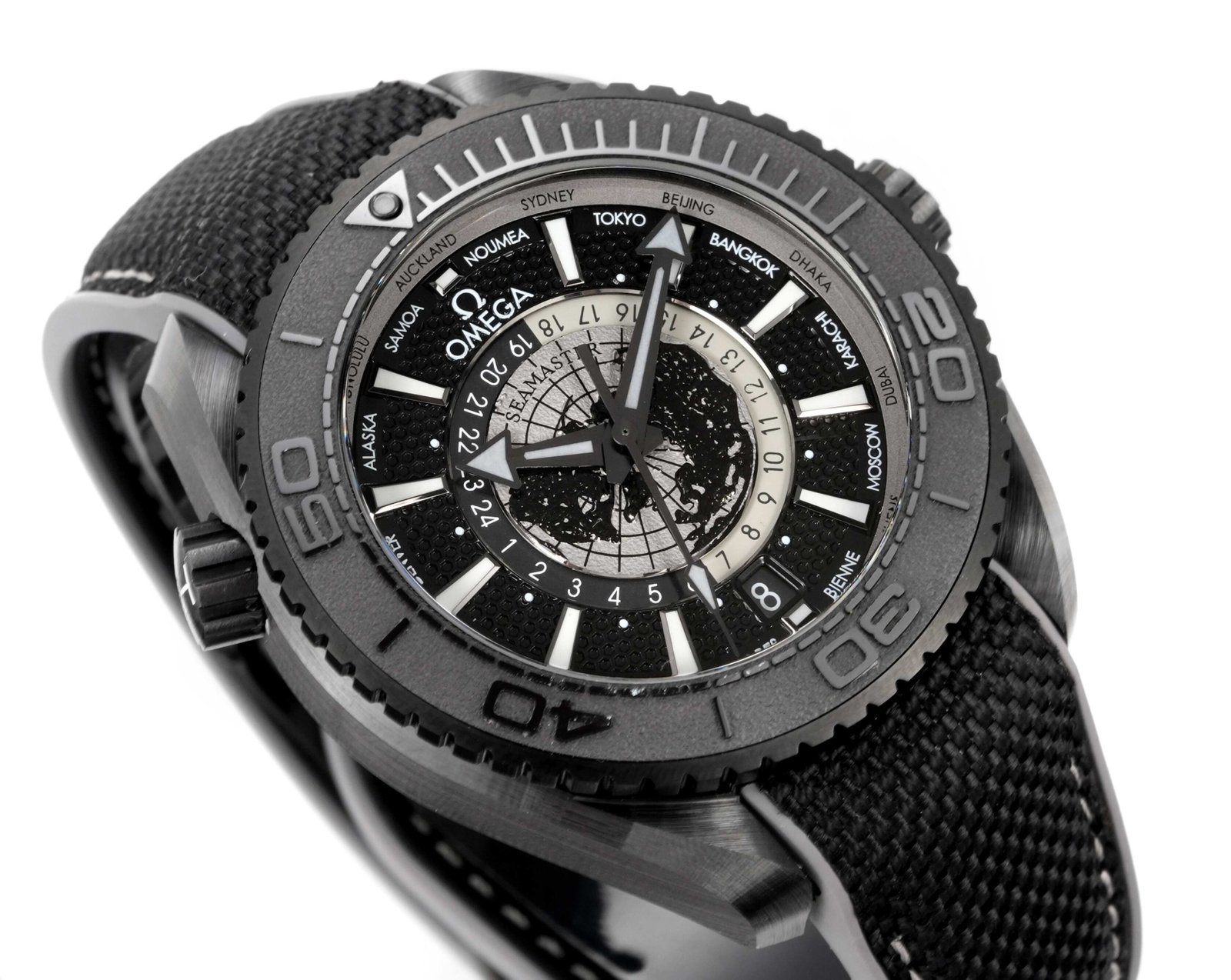 Omega Seamaster Planet Ocean Worldtimer Turquoise Black  Dial 45.5mm Ref. 215.92.46.22.01.006