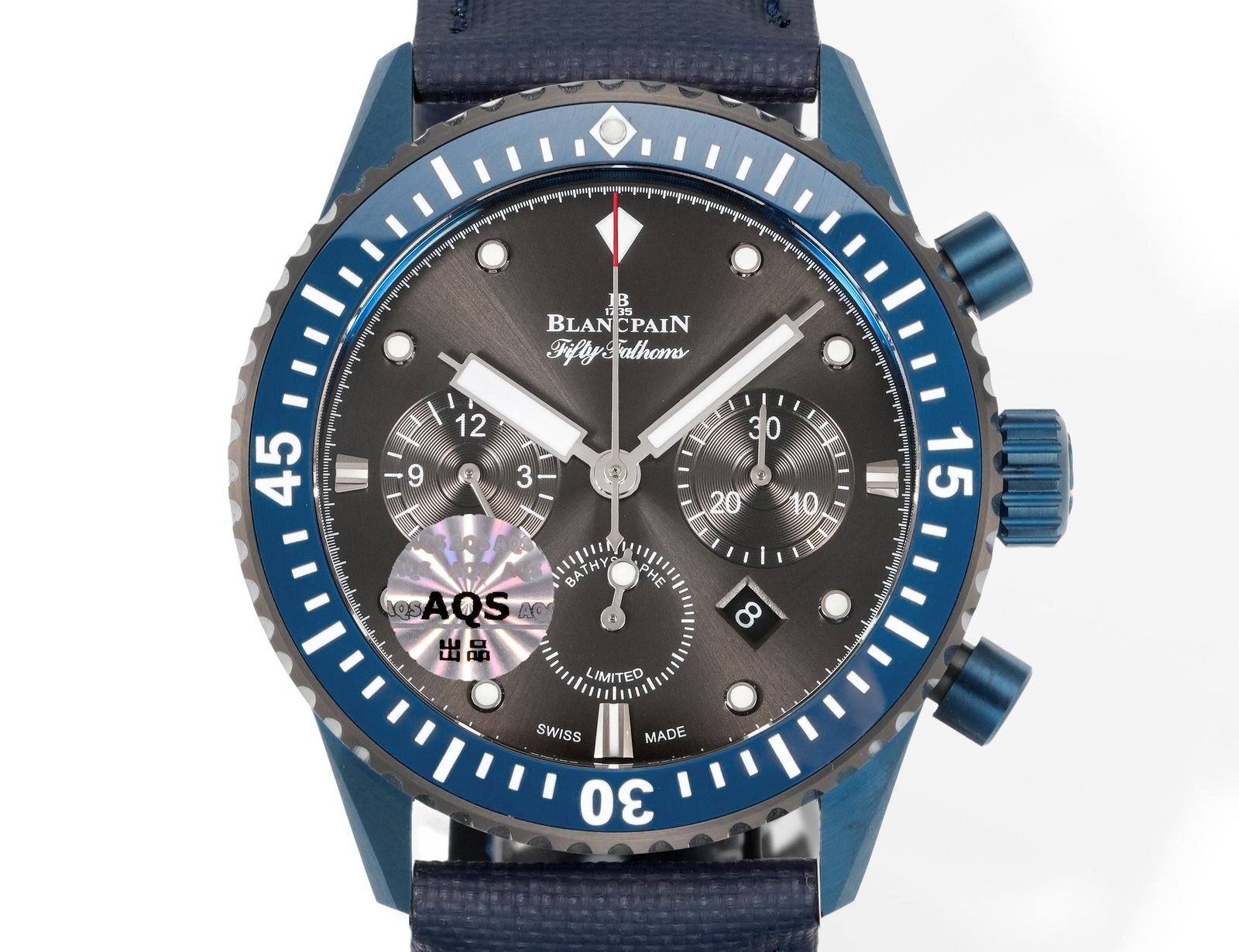 Blancpain Fifty Fathoms Bathyscaphe Blue Ceramic Meteor Grey Dial 43.6mm  5200-0130-NABA