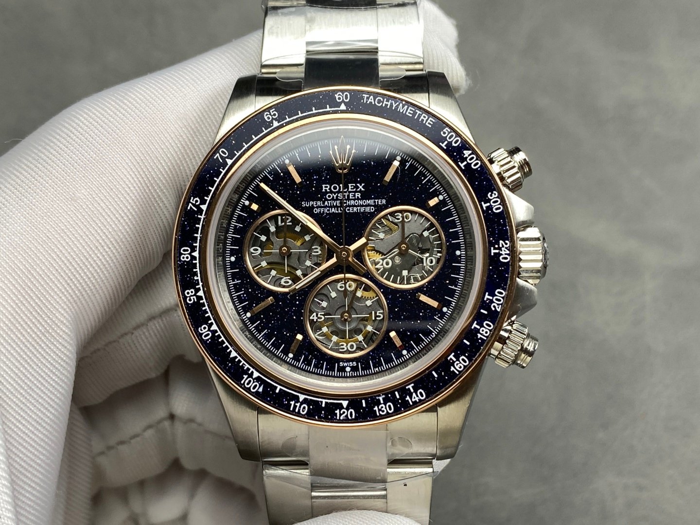 Rolex Cosmograph Daytona Custom Blue Aventurine Skeleton Dial 40mm Ref. 116520
