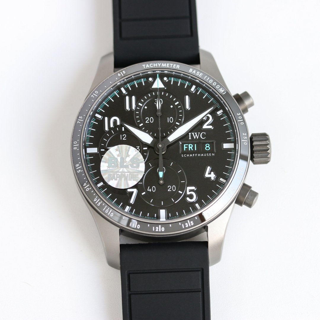 IWC Pilot Chronograph 41mm Stainless Steel Black Dial Ceramic Tachymeter Automatic Men's Watch IWC-Pilot-Chrono-41mm-SS-Black-Ceramic-Auto