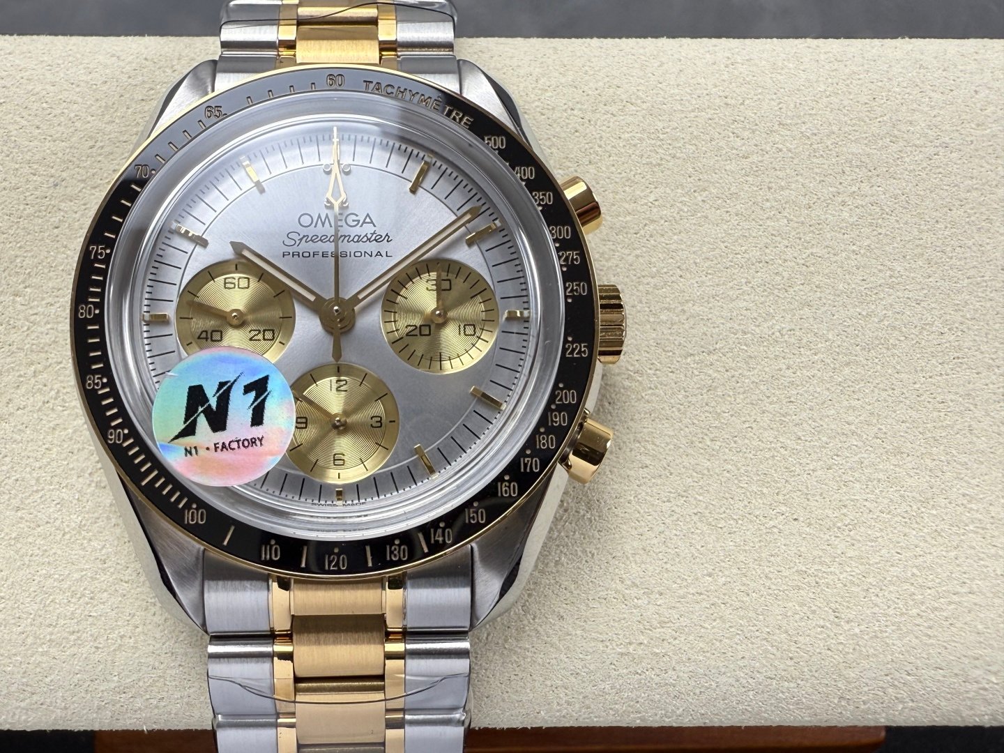 Omega Speedmaster Moonwatch Stainless Steel Moonshine Gold Silver Dial 42mm 310.20.42.50.02.001