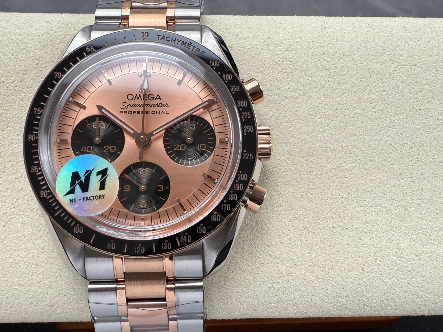Omega Speedmaster Moonwatch Stainless Steel Sedna Gold Pink Dial 42mm 310.20.42.50.99.001