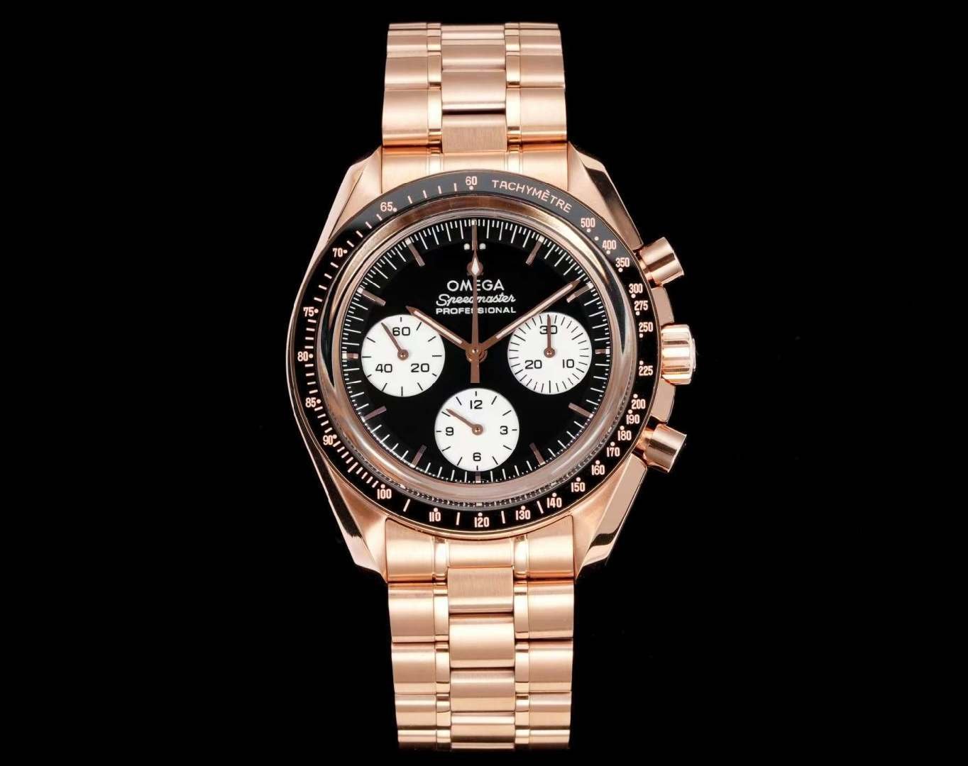 Omega Speedmaster Professional Moonwatch Panda Black Dial Yellow Gold Jubilee Bracelet 42mm OMEGA-SPM-MW-PANDA-YG42-JUB