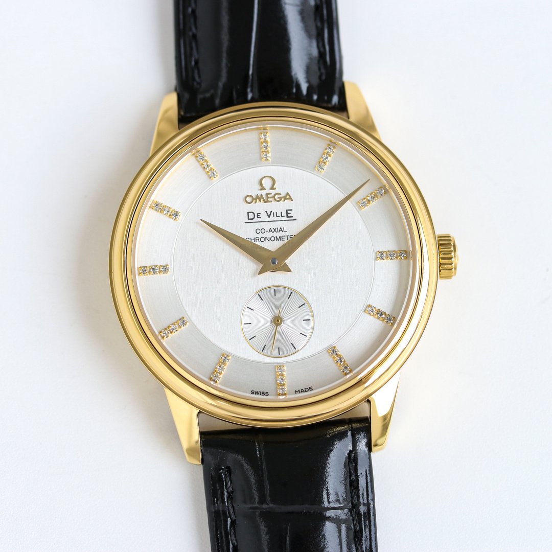Omega De Ville Prestige Co-Axial 2202 Silver Dial Yellow Gold Bezel Diamond Edition 39mm OMEGA-DEVILLE-PRESTIGE-48133001-SLV39-YG-DIA
