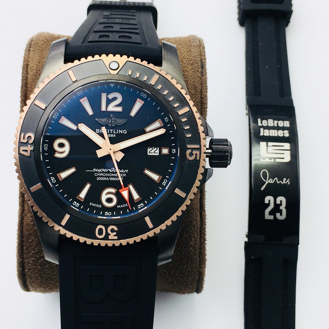 Breitling SuperOcean 46 Men's Luxury Automatic Mechanical Watch 46MM Stainless Steel Case Black Dial Black Rubber Strap BRE-SO-460-BK-SS-RB-2824