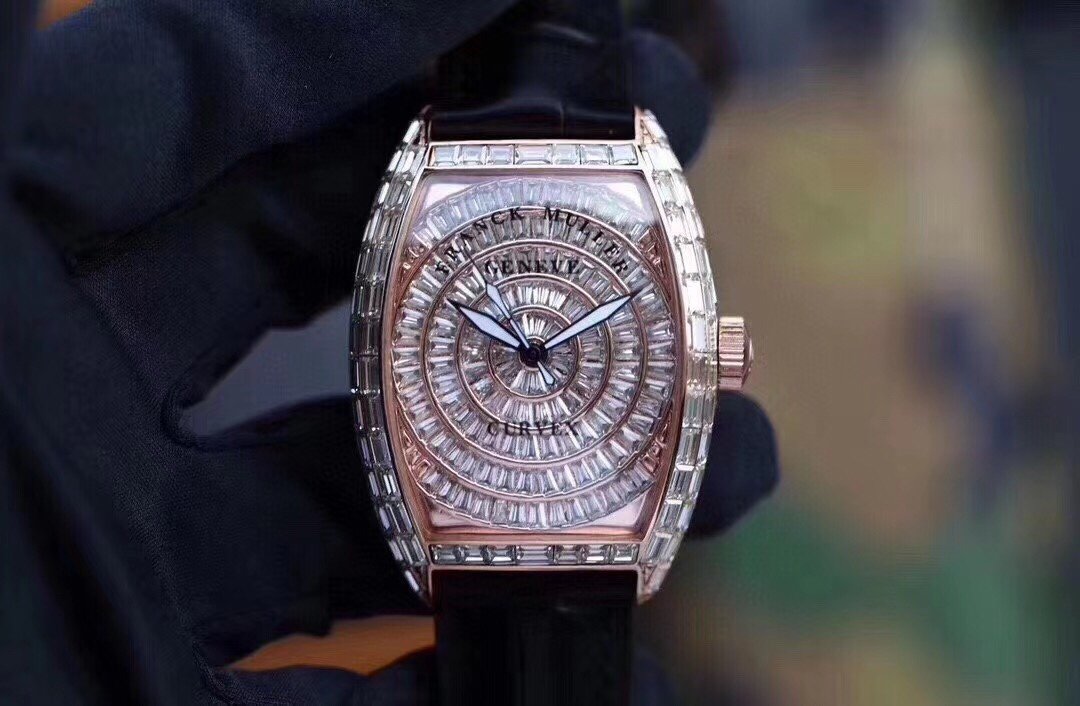 Franck Muller Cintrée Curvex Baguette Diamond Pave Silver Dial 39.5mm FM-CC-BGD-001