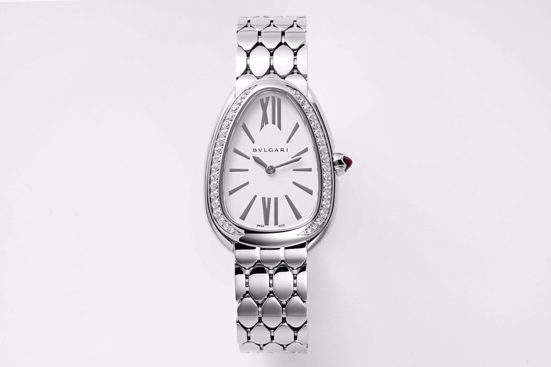 Bulgari Serpenti Seduttori Stainless Steel Diamond Bezel White Dial 33mm BSSD-SS-DM-WH-33