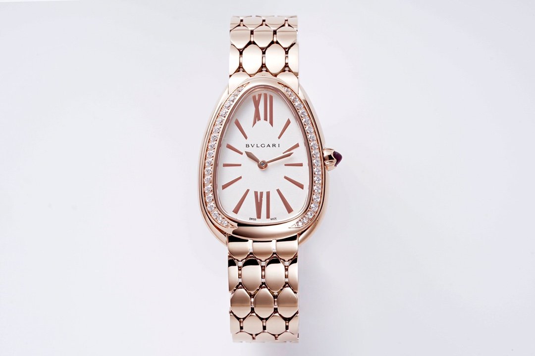 Bulgari Serpenti Seduttori Rose Gold Diamond Bezel Silver Opal Dial 33mm BSSD-RG-DM-SO-33