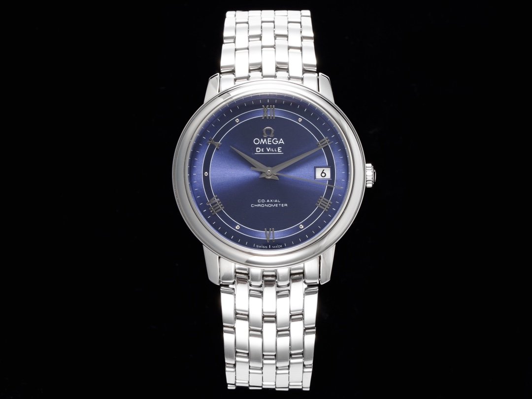 Omega De Ville Prestige Co-Axial 2500 Vintage Blue Dial Stainless Steel Bracelet 36.8mm 424.10.37.20.03.002