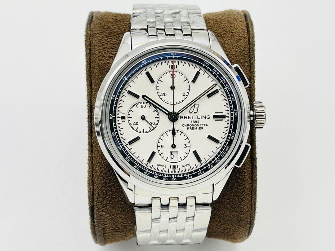 Breitling Premier B01 Chronograph  Watch 42MM  Stainless Steel Bracelet Sapphire BRE-PRE-420-SS-SS-7750