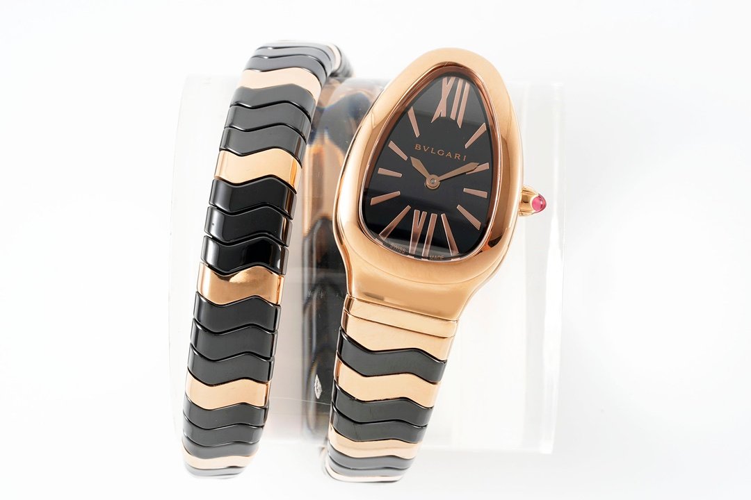 Bulgari Serpenti Spiga Pink Gold & Ceramic Black Dial 35mm BSPG-PG-C-BK-35