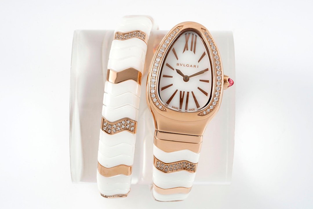 Bulgari Serpenti Spiga Pink Gold White Dial 35mm  102202