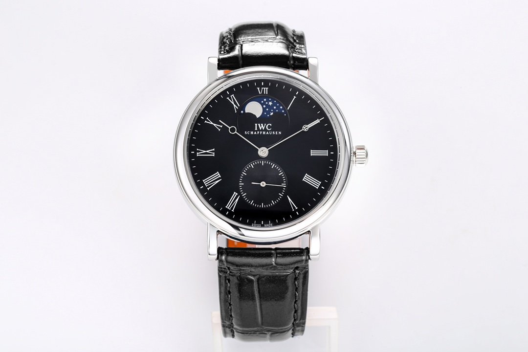 IWC Vintage Portofino 46mm Stainless Steel Black Dial Moonphase IW5448-01