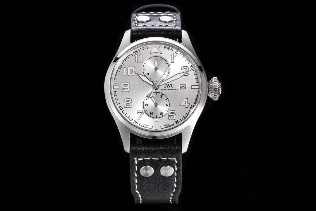 IWC Pilot IW51584 Transparent Moon Phase 44mm Stainless Steel Calf Leather Automatic Men's Watch IWC-Pilot-IW51584-SS-MoonPhase-Auto-Leather