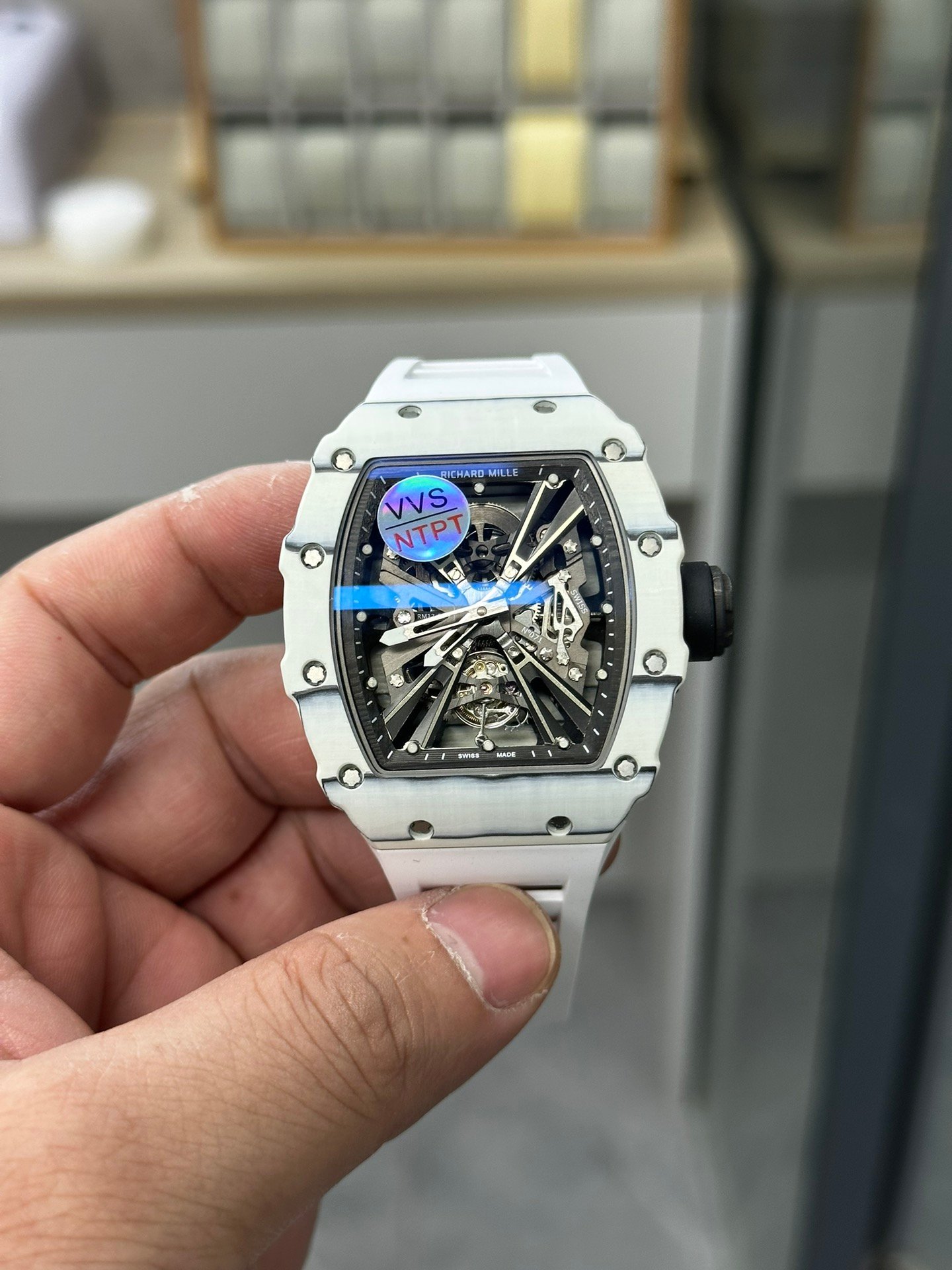 Richard Mille RM 12-01 White Quartz TPT Skeleton Dial