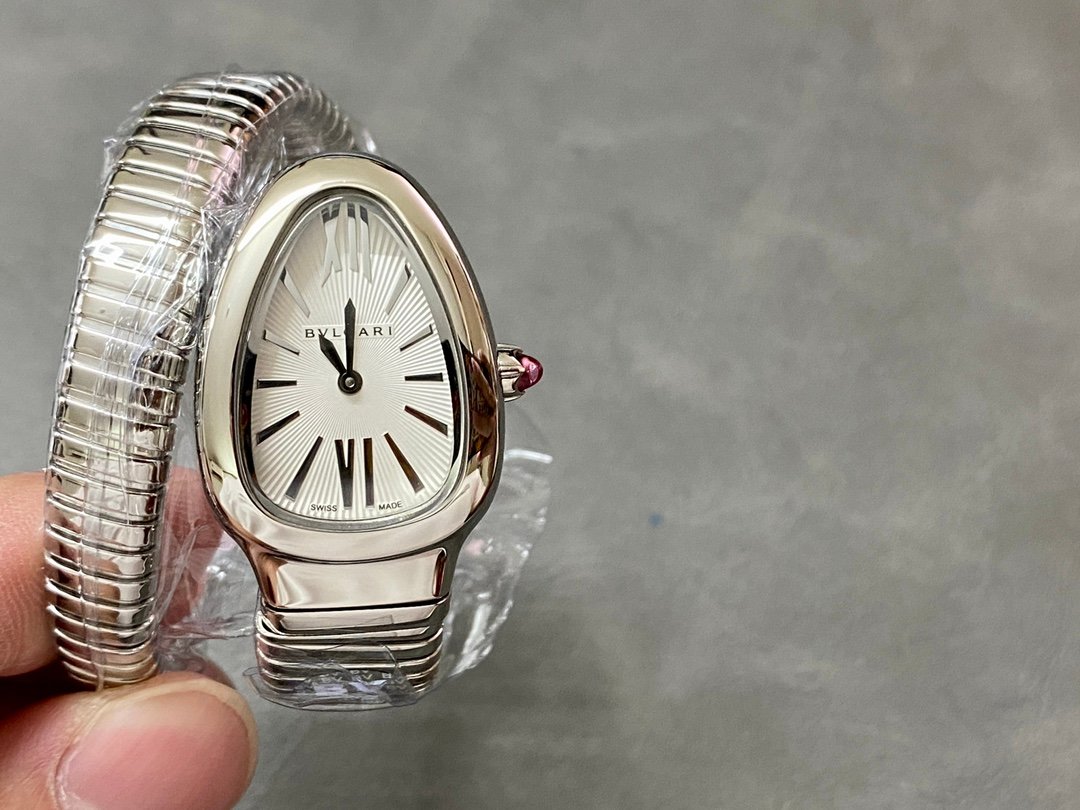 Bulgari Serpenti Tubogas Stainless Steel Silver Dial 35mm 101828