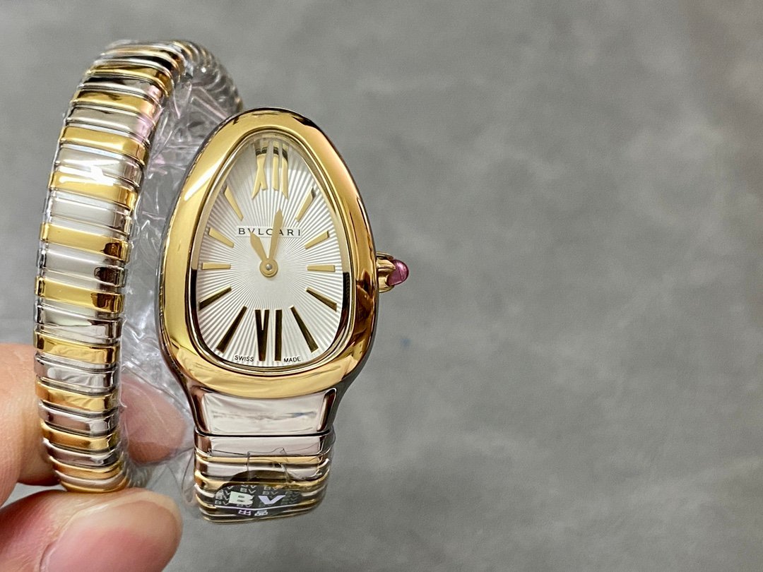 Bulgari Serpenti Tubogas Two-Tone Stainless Steel & White Silver Dial  35mm BSTG-102237