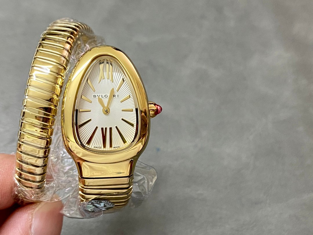 Bulgari Serpenti Tubogas 35mm Yellow Gold White Dial BSTG-YG-WH