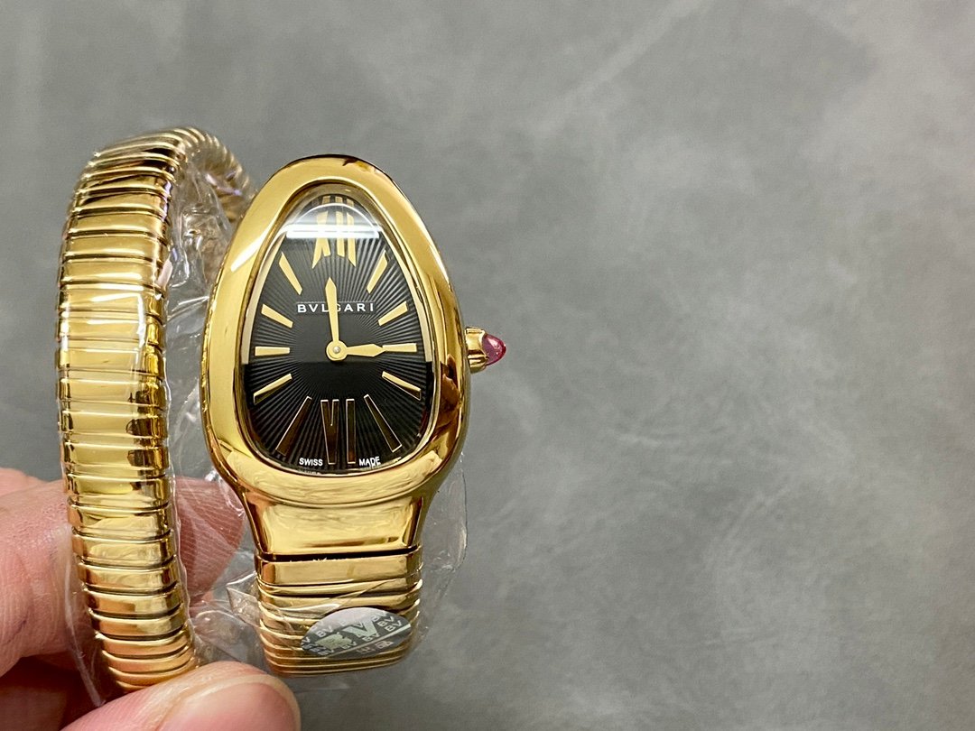 Bulgari Serpenti Tubogas Yellow Gold Black Dial 35mm BSTG-YG-BK-35