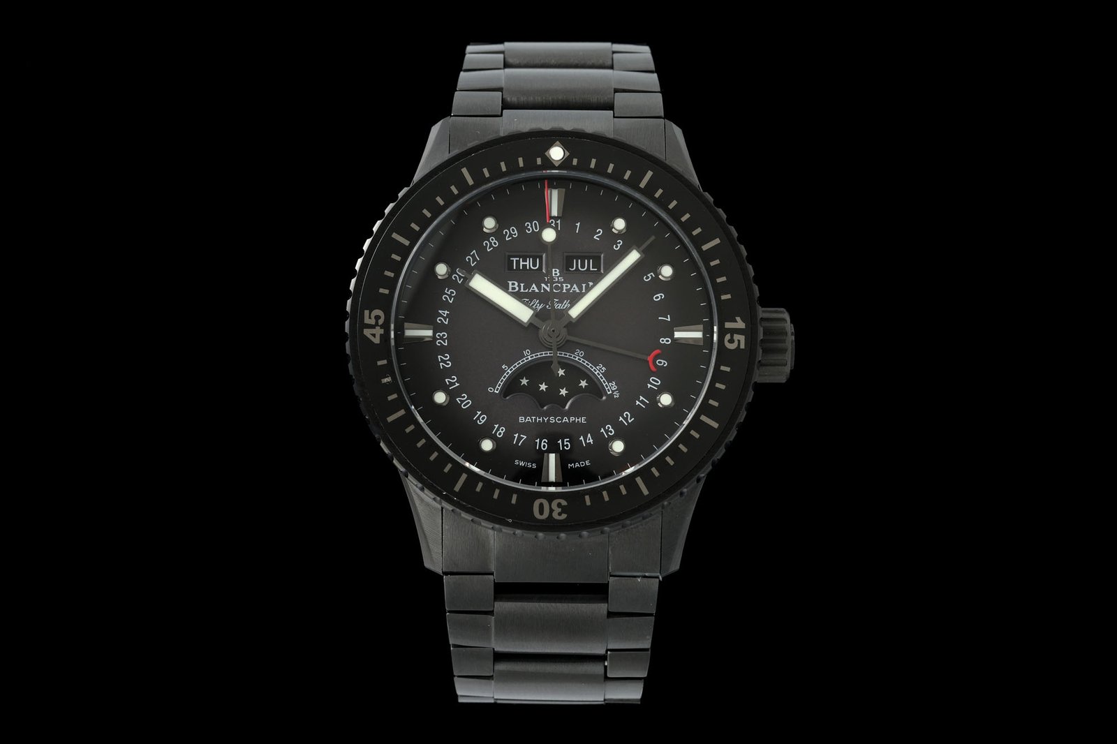 Blancpain Fifty Fathoms Bathyscaphe Quantième Complet Phases de Lune Black Ceramic Black Dial 43.6mm 5054-0130-01S