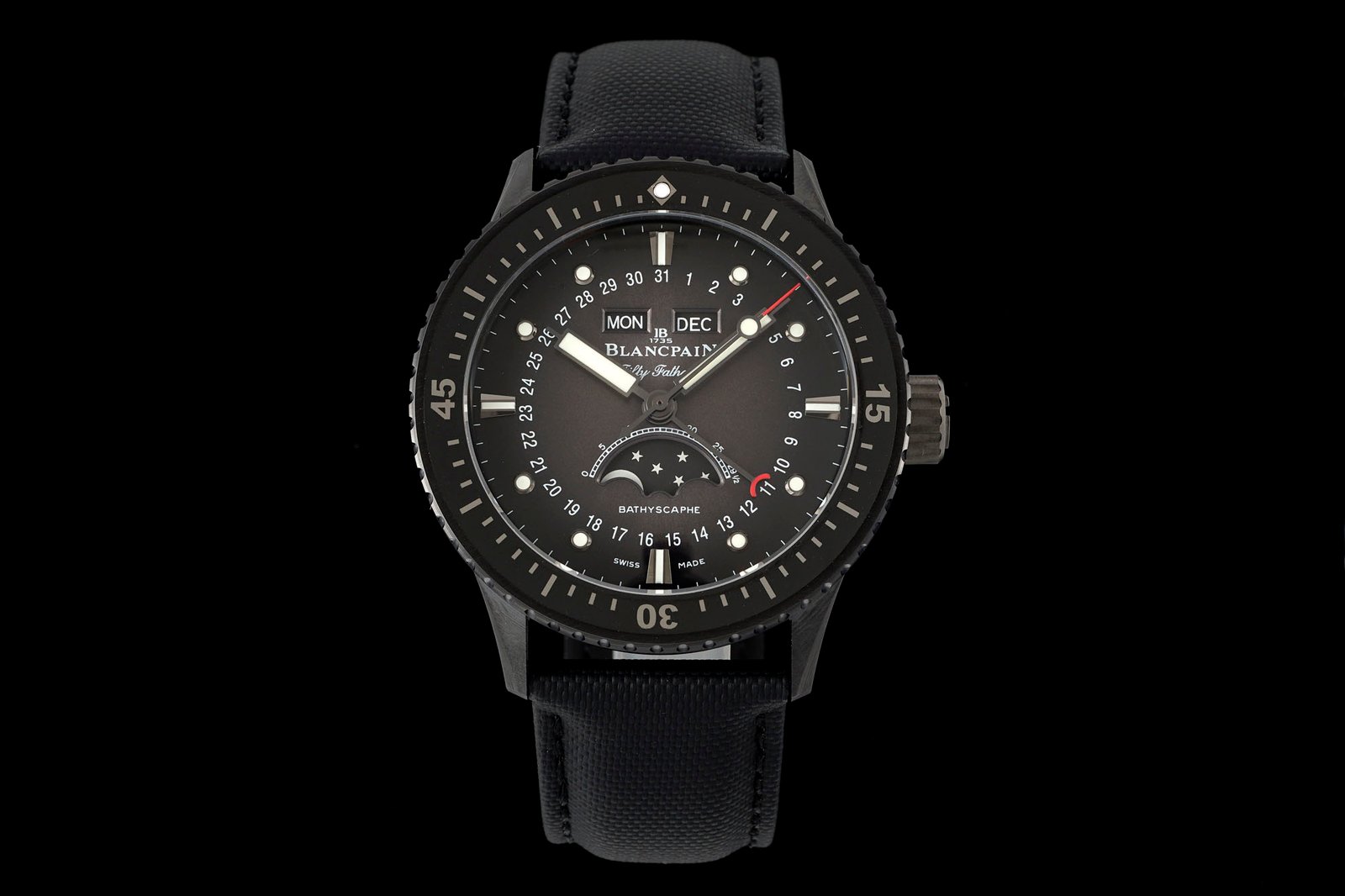 Blancpain Fifty Fathoms Deep Dive Full Calendar Moonphase Ceramic Meteor Gray Dial 43.6mm  5054-0130-B52A