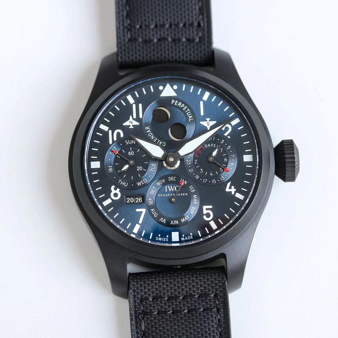 IWC Big Pilot’s Watch Perpetual Calendar Edition Rodeo Drive h 46.5MM Blue Dial Ceramic Titanium Case IW503001