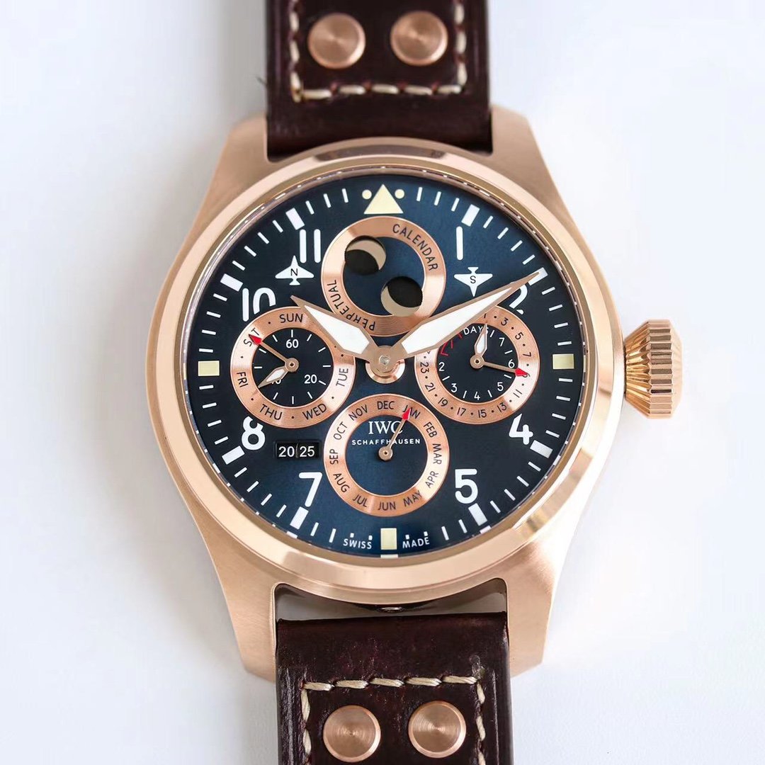 IWC Big Pilot's Watch Perpetual Calendar Spitfire 46.2MM Bronze Green Dial Brown Leather Strap IW503601 IWC-BPPC-462-GR-BR-52615
