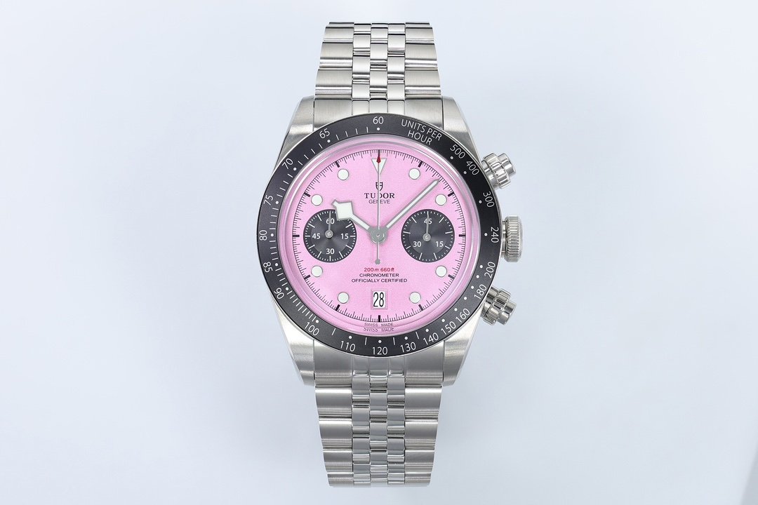 Tudor Heritage Black Bay Chronograph Stainless Steel Pink Dial 41mm M79360N-0019