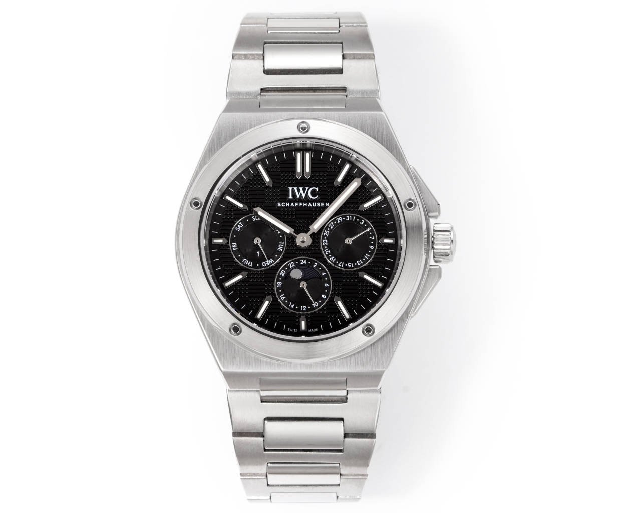 IWC Ingenieur Automatic  Men's Luxury Mechanical Watch 40MM Stainless Steel Black Dial Sapphire Crystal