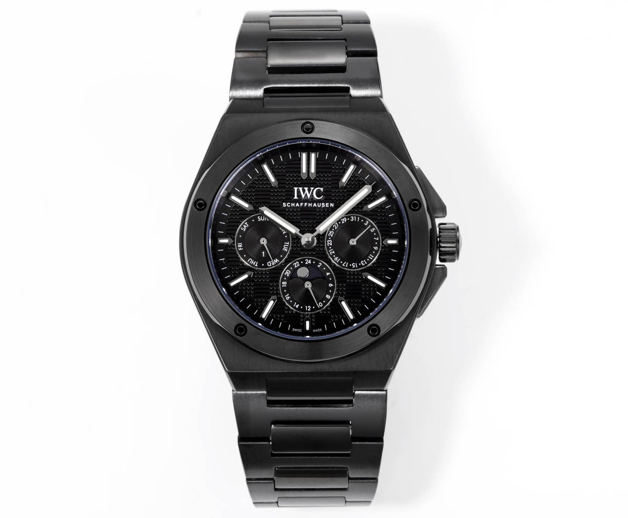 IWC Ingenieur Perpetual Calendar Men's Luxury Mechanical Watch 41.6MM Black Dial Black Bracelet IWC-ING-416-BK-BK-82650