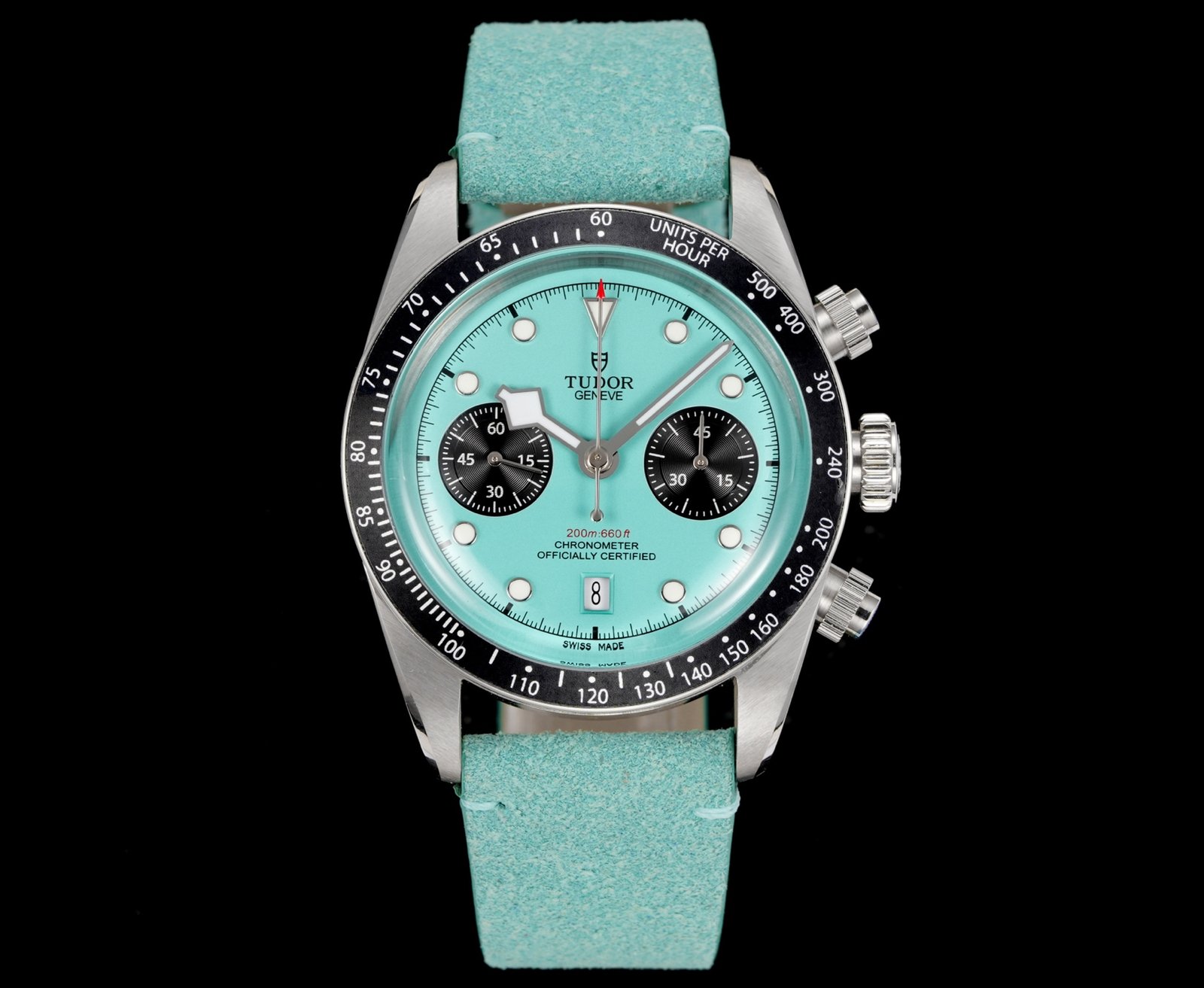 Tudor Black Bay Chronograph Stainless Steel Tiffany Blue Dial Rubber Strap 41mm TBBC-TB-RB-41