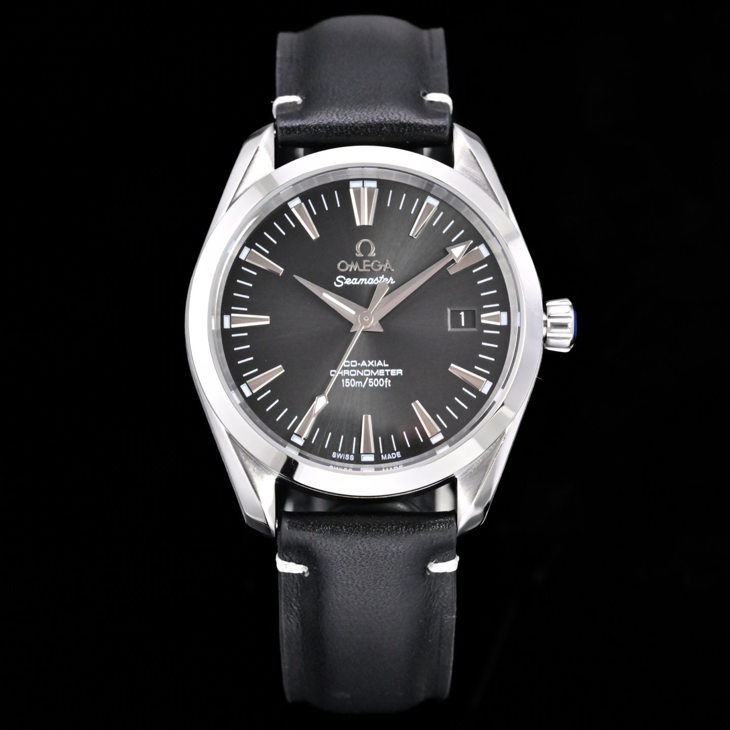 Omega Seamaster Aqua Terra Observatory 150M PN1 Black Dial Stainless Steel Case Black Leather Strap 39mm OMEGA-AT-PN1-SS-BLK39-BLK-LTH