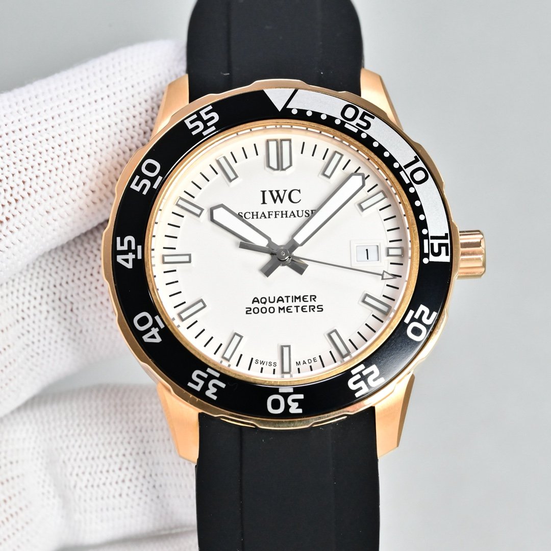 IWC Aquatimer Watch Series  44MM Stainless Steel Case White Dial Black Rubber Strap Orange IWC-OW-WH-BK-OR-2824