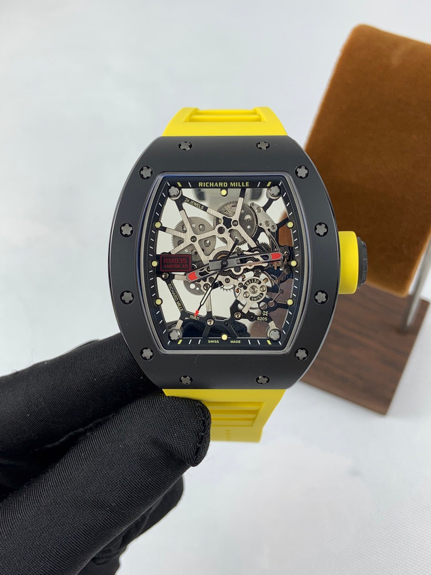 Richard Mille RM 035 Automatic Rafael Nadal Americas Edition Carbon TPT Skeleton Dial with Yellow Strap