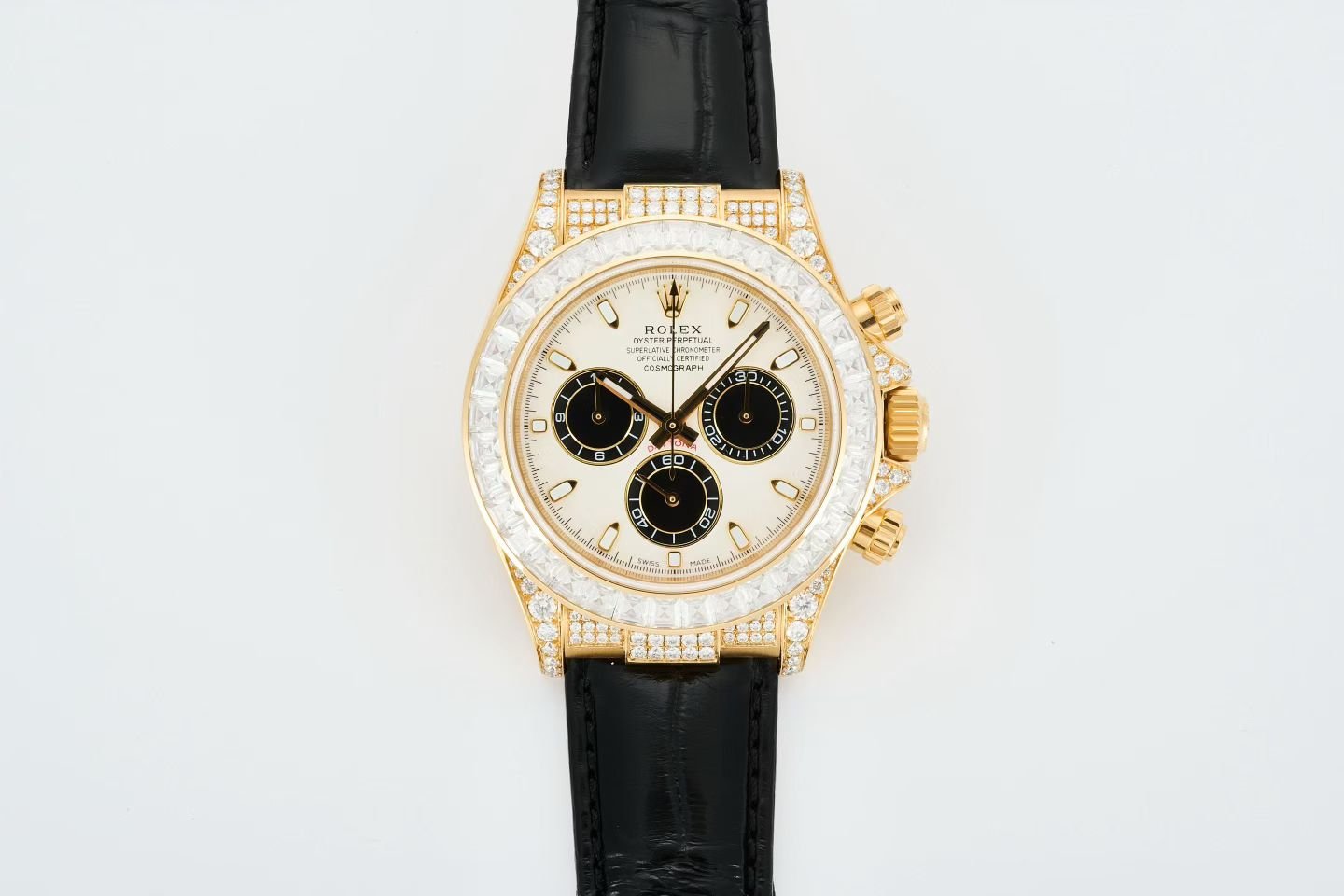 Rolex Cosmograph Daytona Ivory-colored Panda Dial with Diamonds 40mm Ref. 126538TBR
