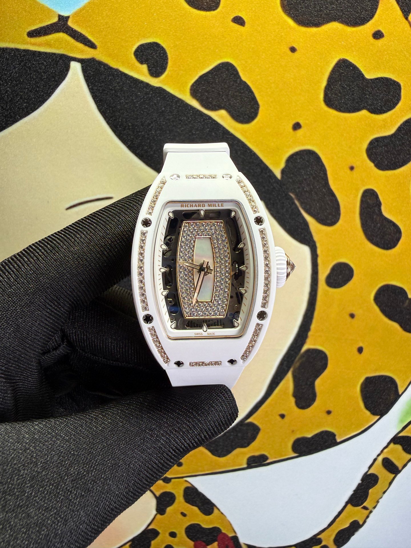 Richard Mille RM 07-01 White Ceramic Diamond Paved Dial Ref. RM07-01