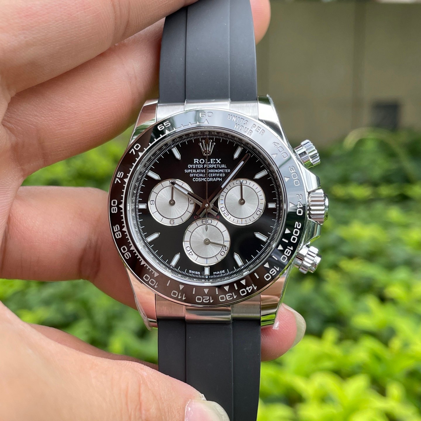 Rolex Daytona White Gold & Cerachrom Black Dial Oysterflex 40mm 26519LN-0002