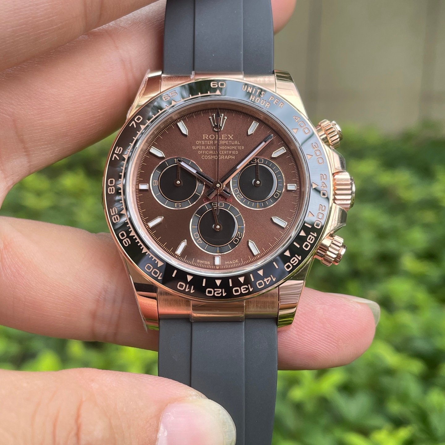 Rolex Daytona Rose Gold & Cerachrom Brown Dial Black Rubber Strap 40MM  116515LN-0013