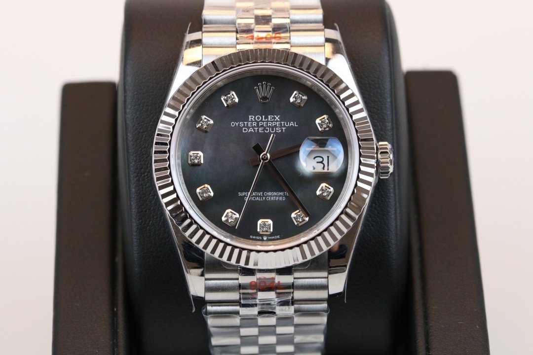 Rolex Datejust Stainless Steel Fluted Bezel Grey Diamond Dial Jubilee 31MM 278274-0008