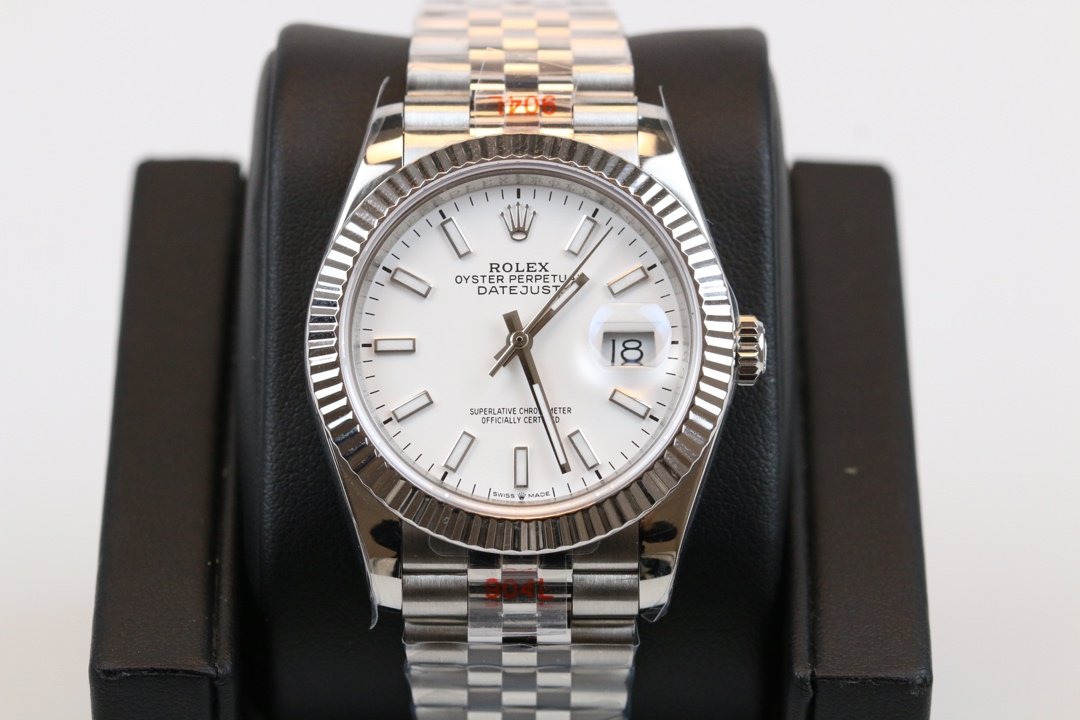 Rolex Datejust Stainless Steel White Gold Fluted Bezel White Dial Jubilee 36MM 116234-0088