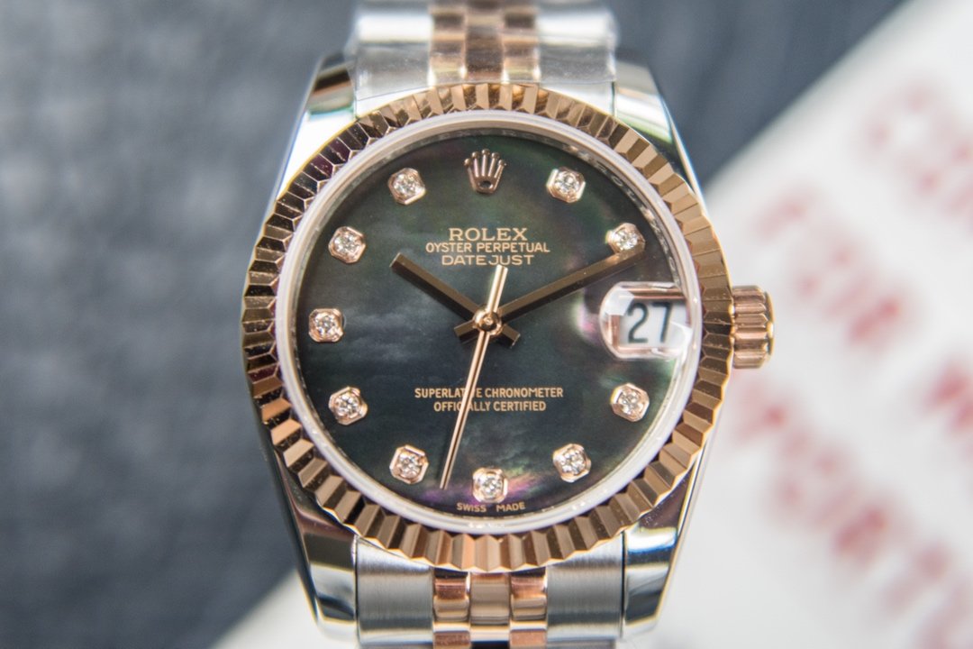 Rolex Datejust Black Mother of Pearl Diamond Dial 31MM  Ref.279171