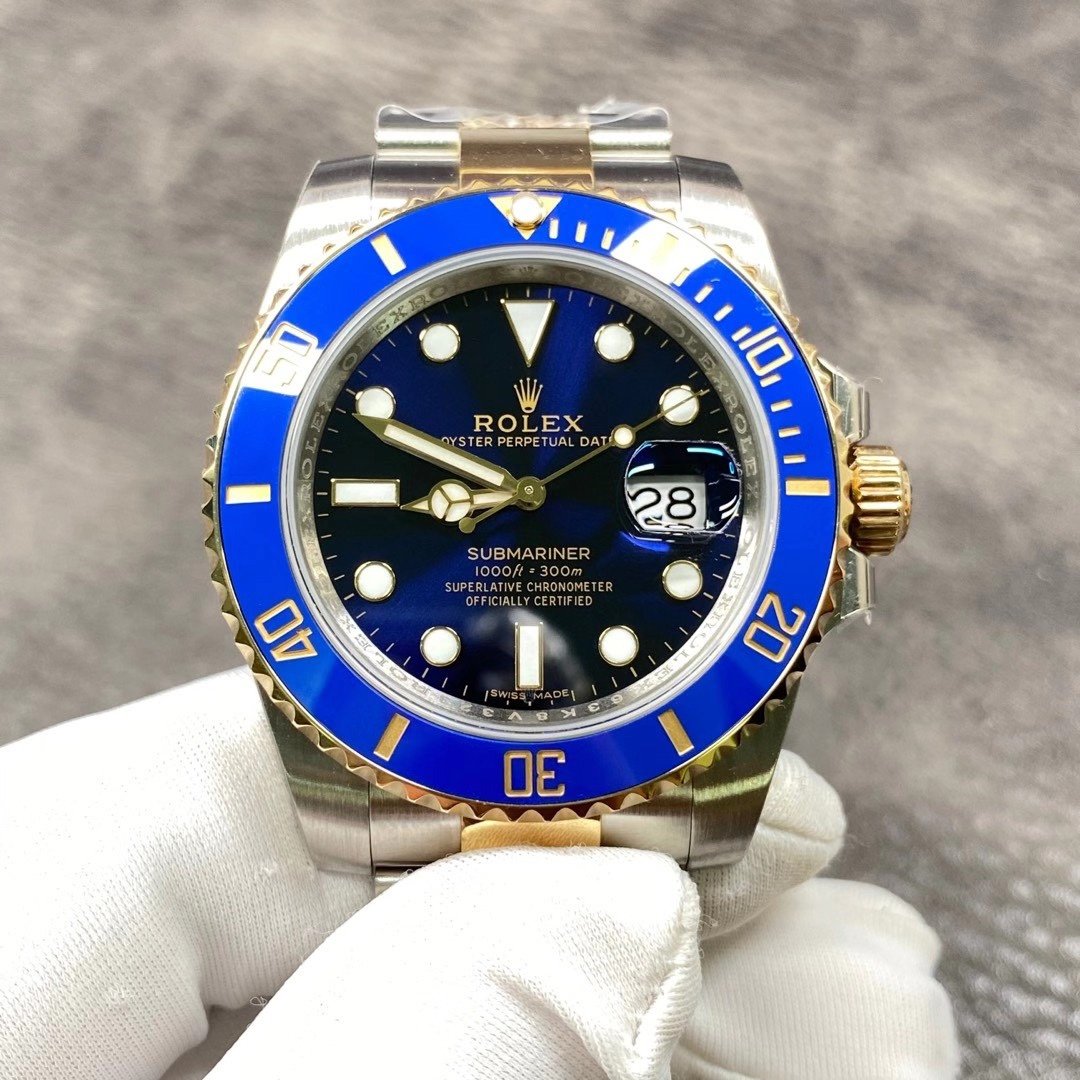 Rolex Submariner Super Clone Date Rolesor Blue Dial With 3135 Movement Cerachrom 40MM 116613lb-0005
