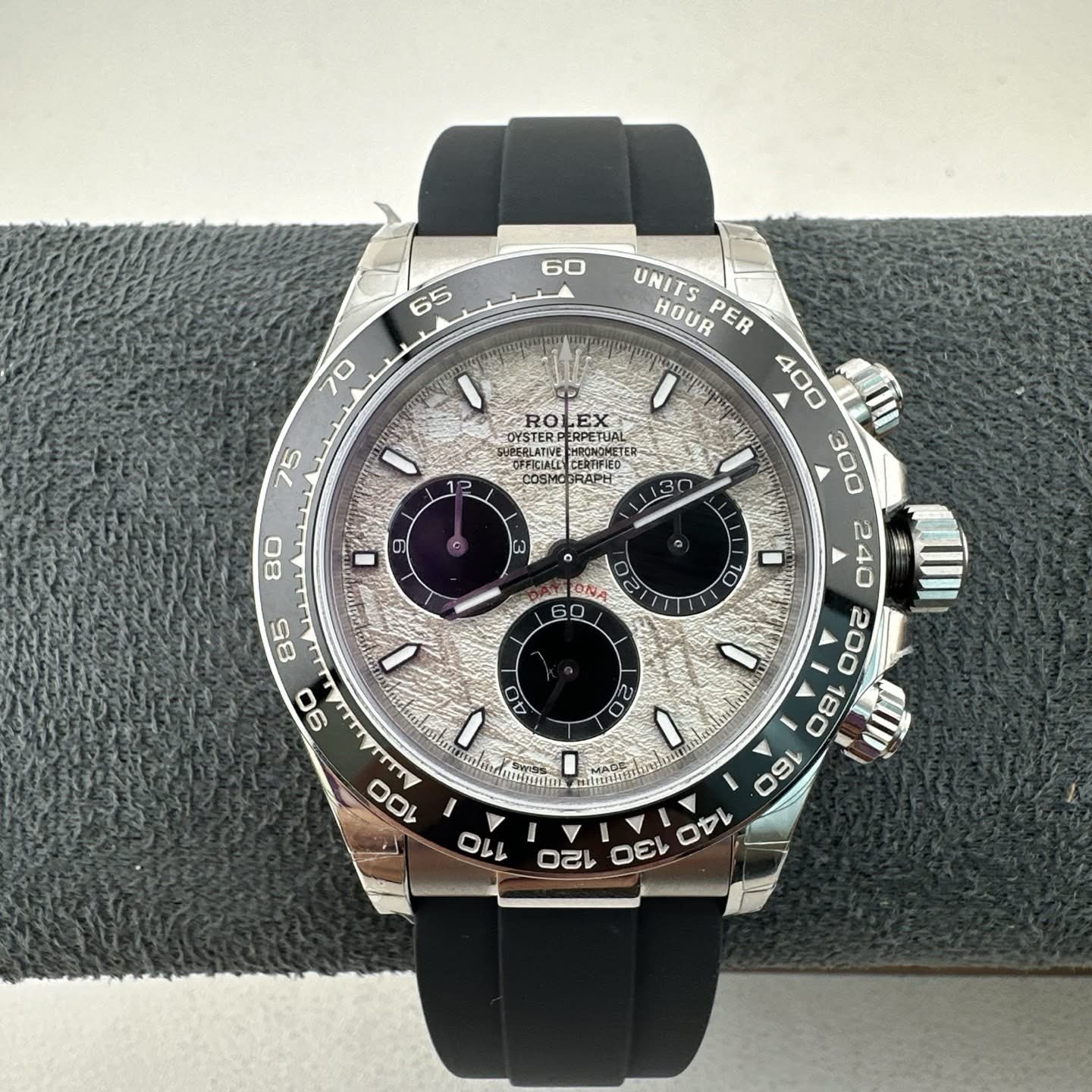 Rolex Daytona Super Clone White Gold Cerachrom Meteorite Oysterflex 126519LN-0007