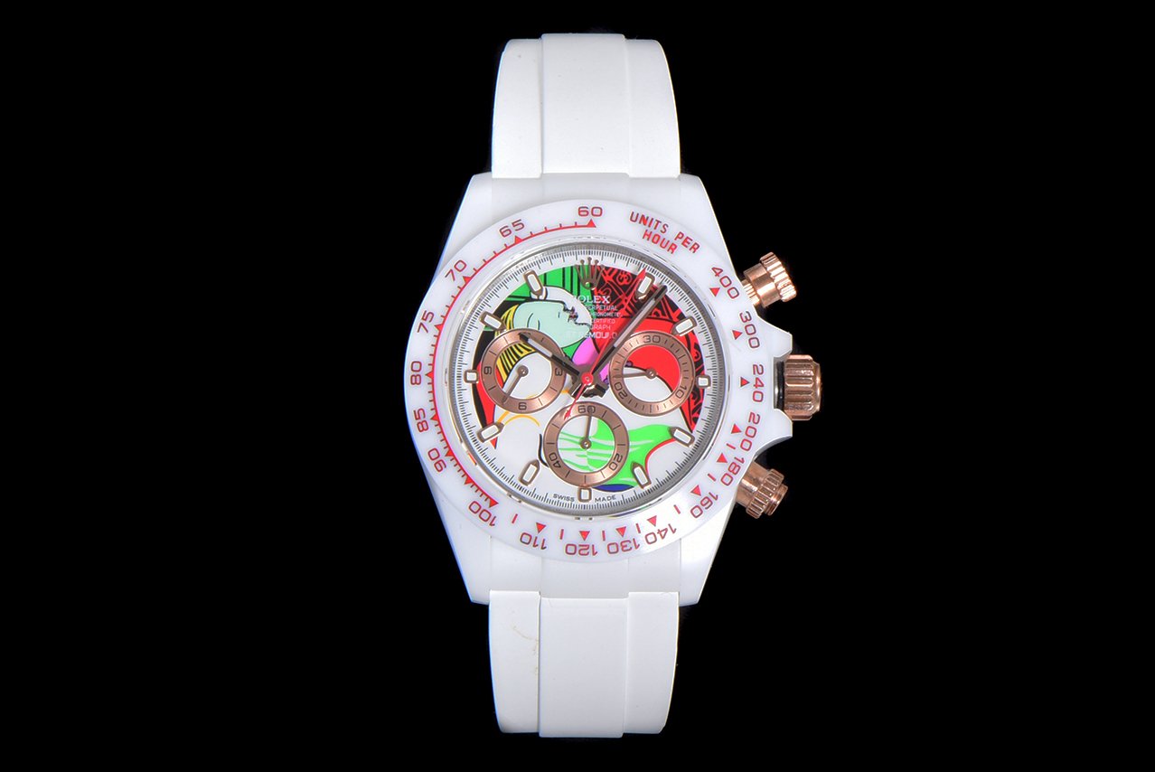 Rolex Cosmograph Daytona White Ceramic Chronograph Picasso Art Dial 40mm 116520-AET-Picasso