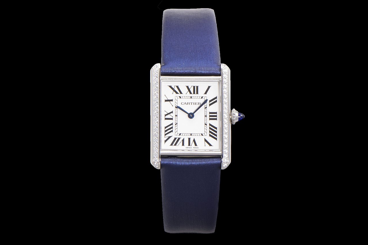 Cartier Tank Louis Cartier White Gold Silver Diamond Dial 33.7MM CR-TNKLC-WG-D