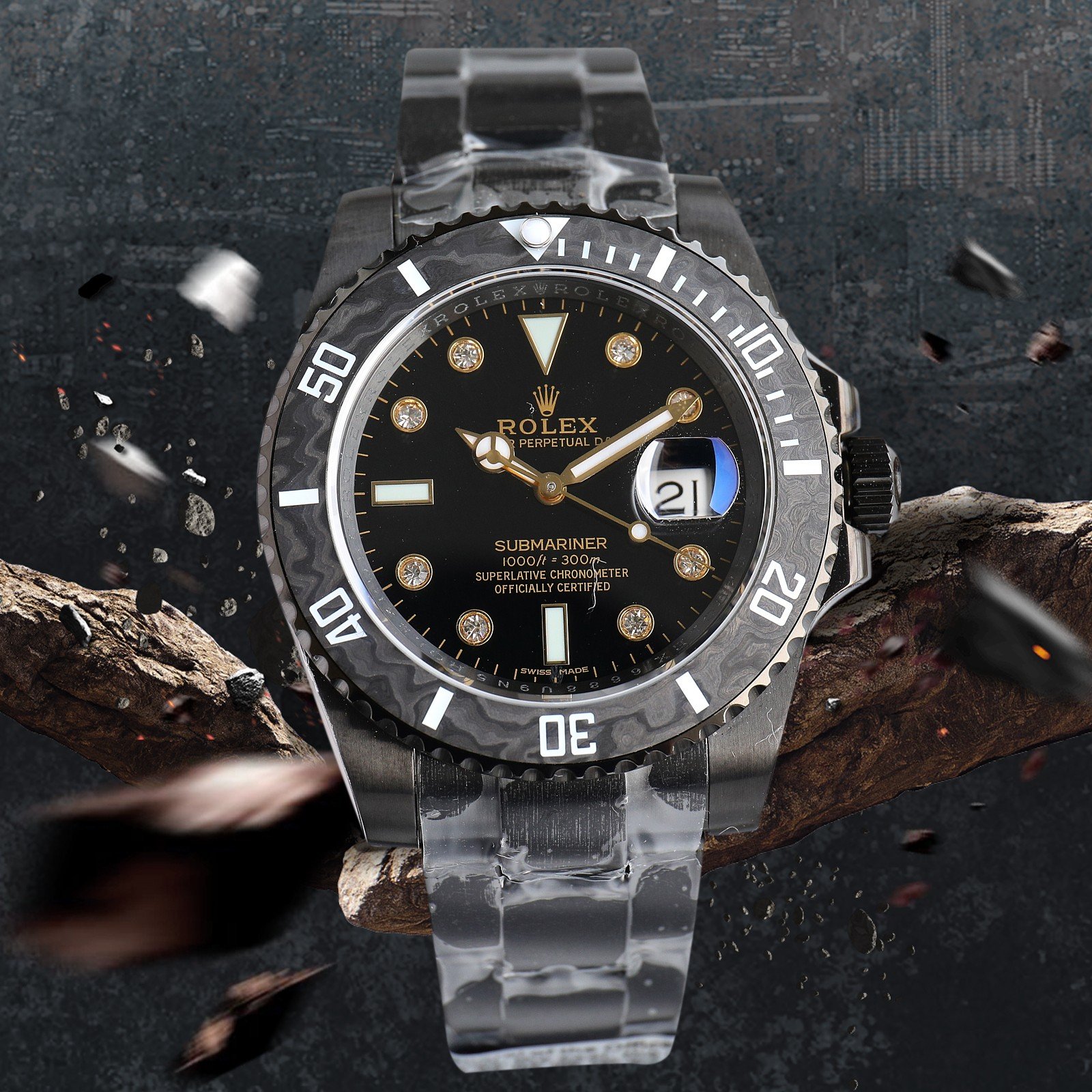Rolex Submariner Stainless Steel Automatic Black Dial 40mm 116610LN-DiW-BlackDiamond
