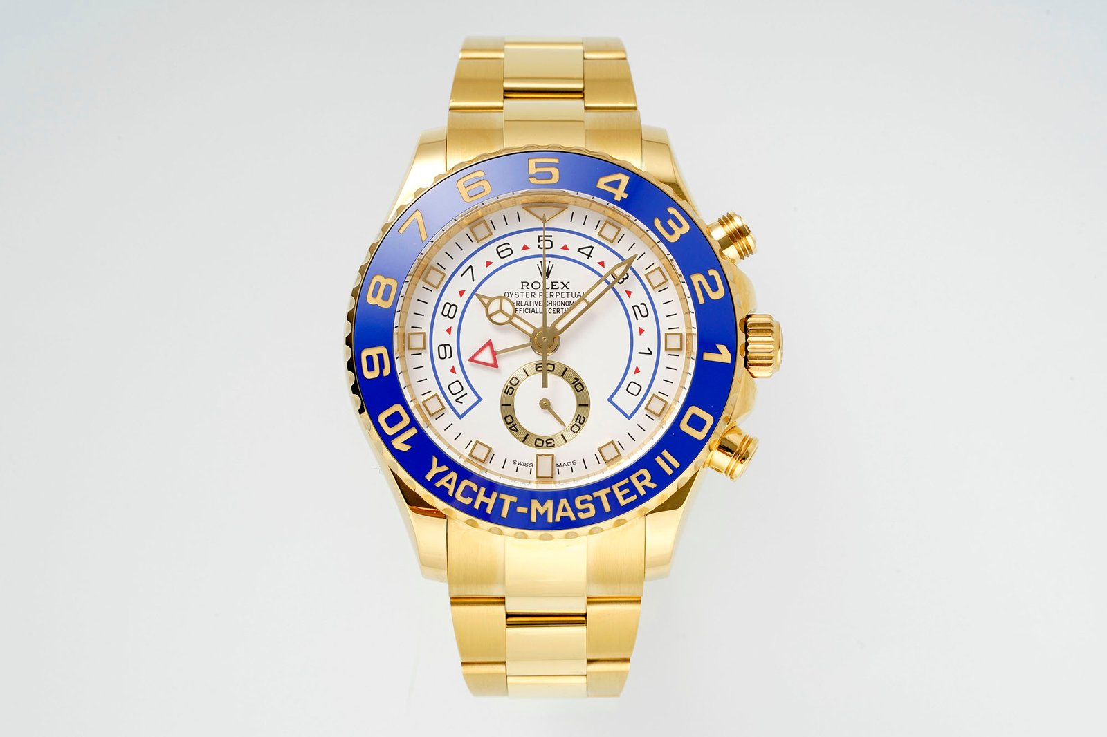 Heavy launch - Yacht Master II 44mm large size, extending another option for the yacht series! The unique personalized bezel of the YM II introduces a color correction model that applies the Submariner color correction technology to the latest YM II bezel, which is plated with platinum inside. At the same time, it endows the outer ring of the watch with new functions and uses, successfully pushing simplification to the extreme. The face plate adopts Chromalight luminous display, which is the most aesthetically pleasing in the entire yacht series. The large second timer function is available, and the true 6-digit small second is currently the best technology that can be achieved. KF products must be high-quality.