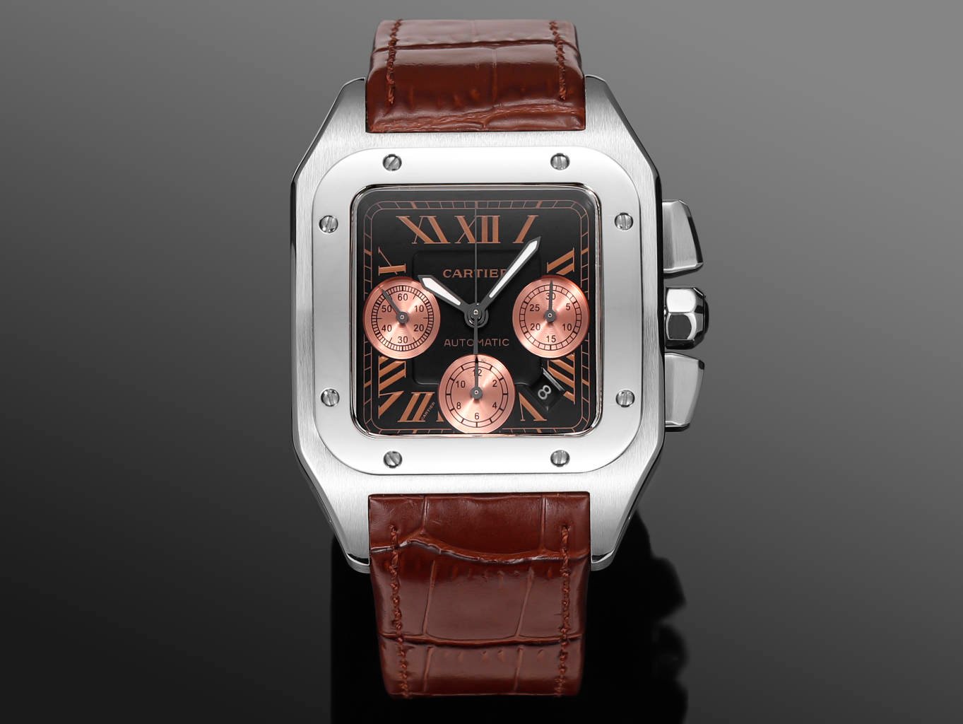 Cartier Santos 100 XL Chronograph ADLC Rose Gold 42MM W2020004-02