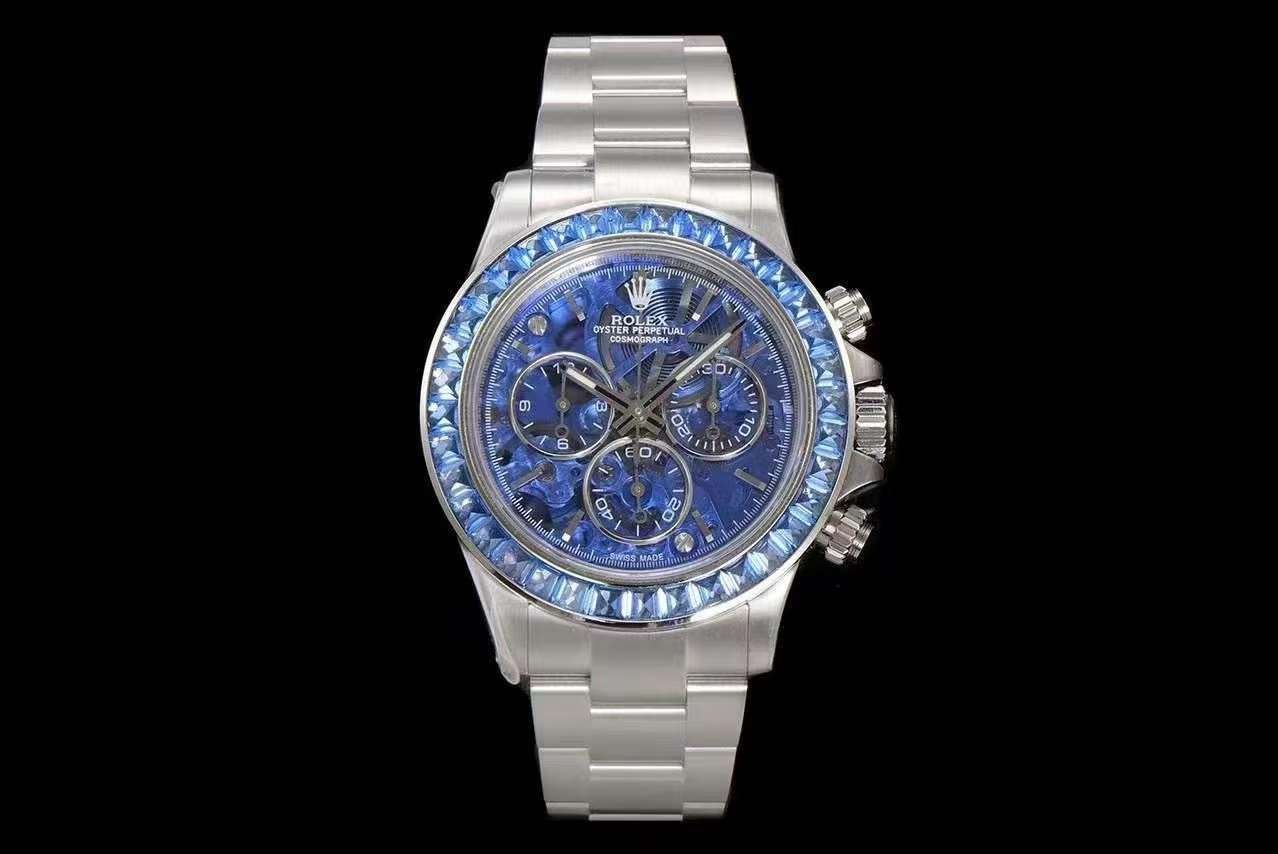 Rolex Cosmograph Daytona Stainless Steel Chronograph Lapis Lazuli Blue Sapphire Dial 40mm 116520-Custom
