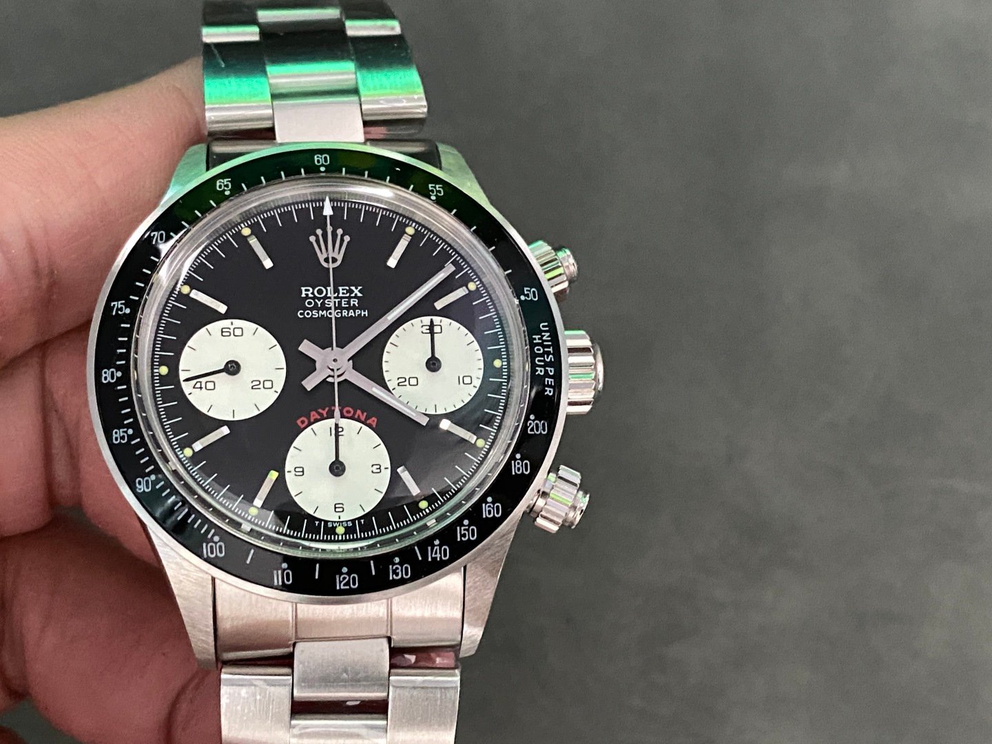 Rolex Cosmograph Daytona Stainless Steel Chronograph Black Paul Newman Dial 38mm Ref.6263